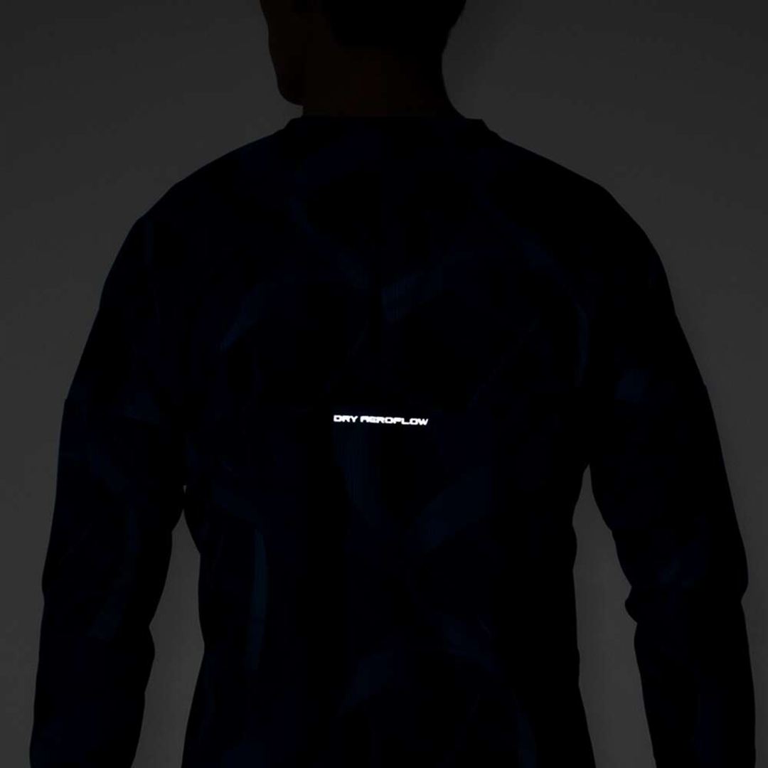 【汗処理／通気】ドライエアロフローTシャツ(長袖) ディレクトワールブルー S
