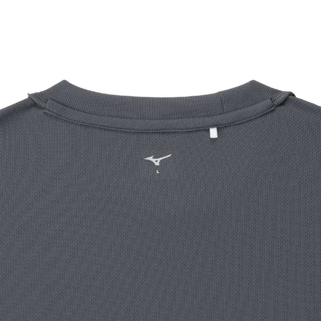 ナビドライTシャツ(半袖／丸首) チャコールグレー×ホワイト XL
