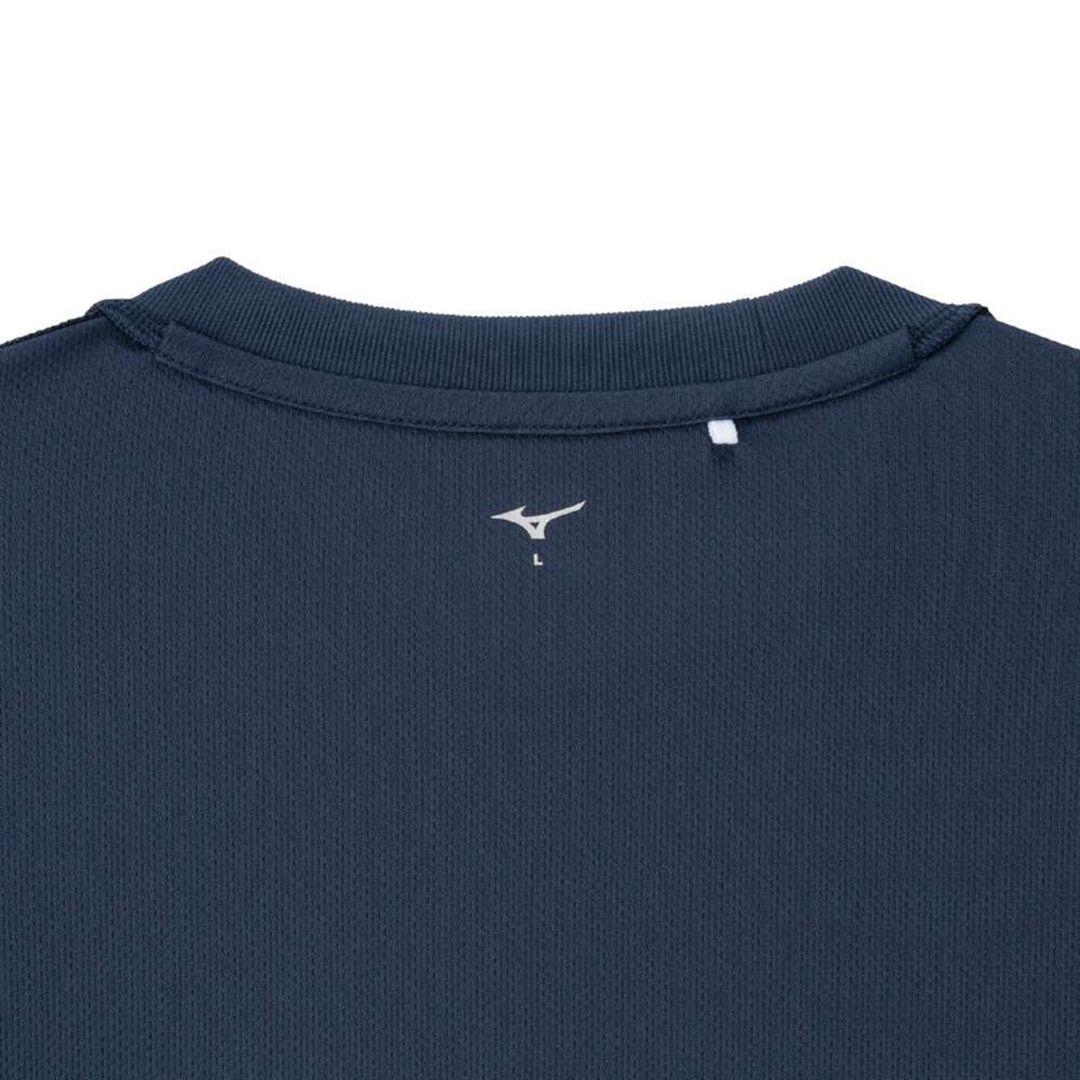 ナビドライTシャツ(長袖／切替) ドレスネイビー×ホワイト M