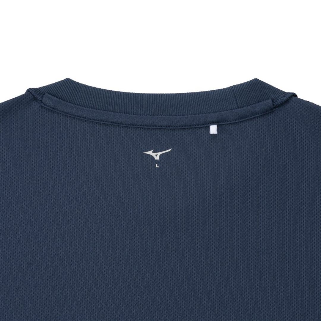 ナビドライTシャツ(半袖／丸首／大きいサイズ) ドレスネイビー×ホワイト 3L