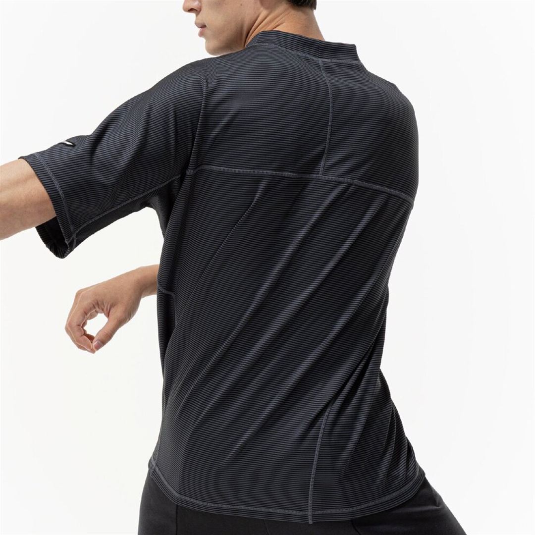 ストレッチボーダーTシャツ ブラック XS