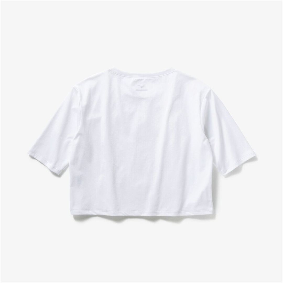 ストレッチソフトドライクロップドTシャツ(ワイドシルエット) ホワイト S