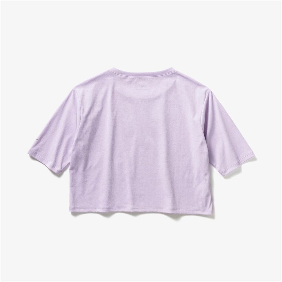 ストレッチソフトドライクロップドTシャツ(ワイドシルエット) ペールパープル XL