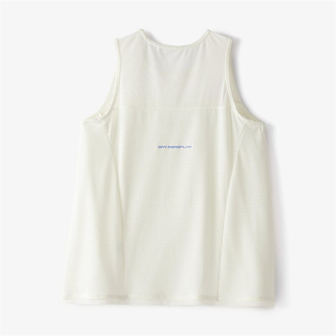 【汗処理／通気】ドライエアロフロージャカードノースリーブTシャツ ソフトサンドイエロー XL