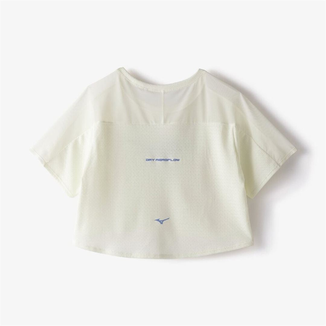 【汗処理／通気】ドライエアロフロージャカードクロップドTシャツ ソフトサンドイエロー S
