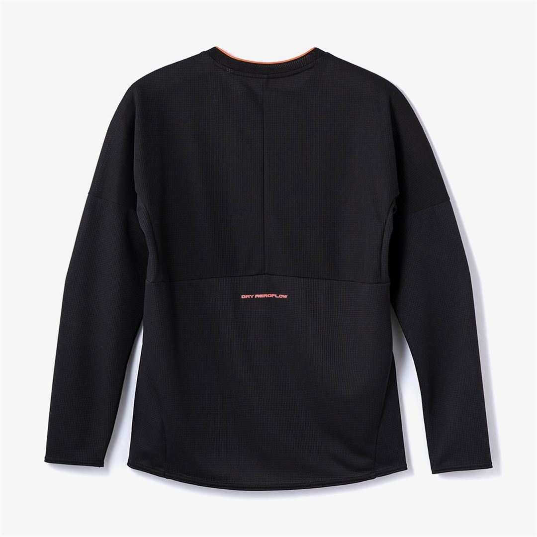 【汗処理／通気】ドライエアロフローTシャツ(長袖) ブラック XS