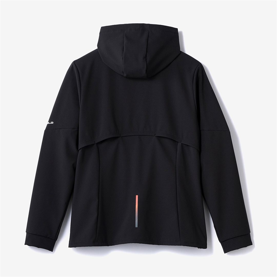 【ストレッチ／防風】テックシールドフーディジャケット ブラック M