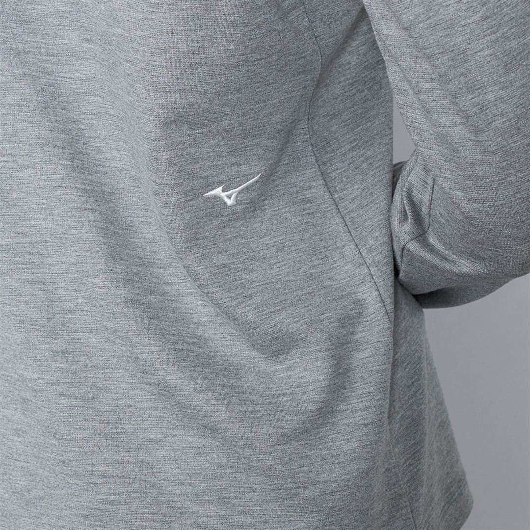 ヘザーストレッチハイネックシャツ グレー XL