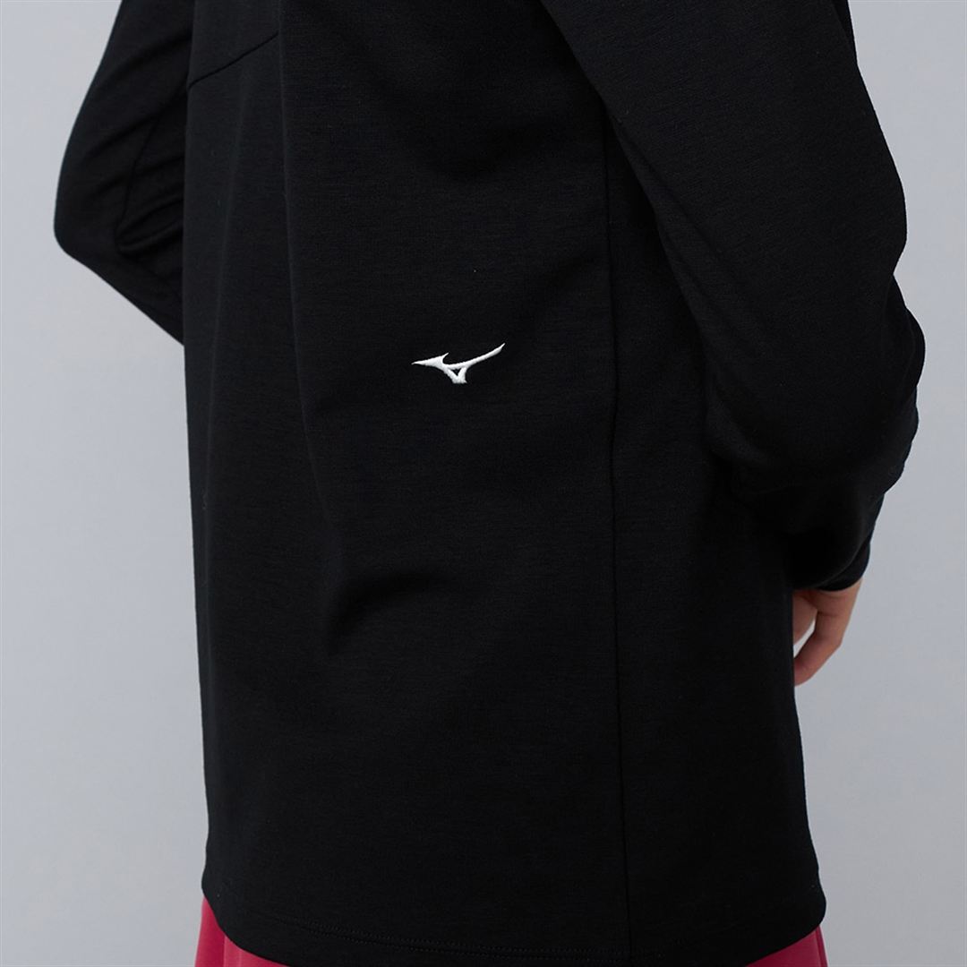 ヘザーストレッチハイネックシャツ ブラック XL
