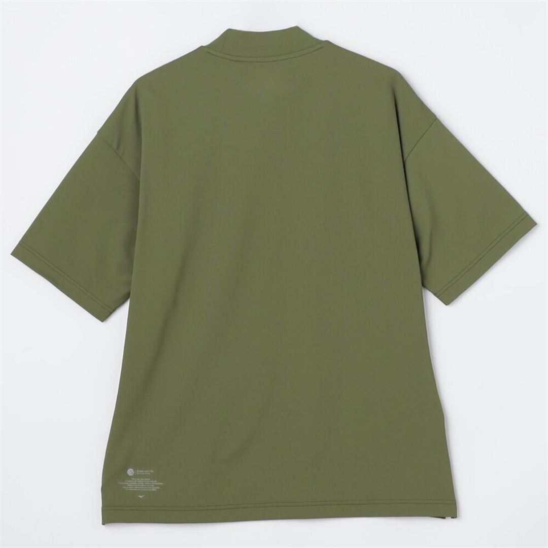 アンチスウェット モックネックTシャツ カーキ M