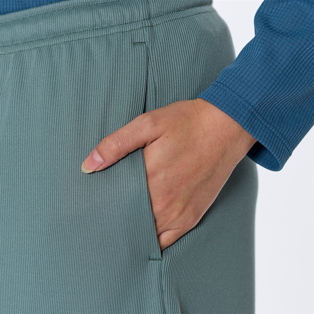 UVカットリブワイドパンツ コペンブルー S