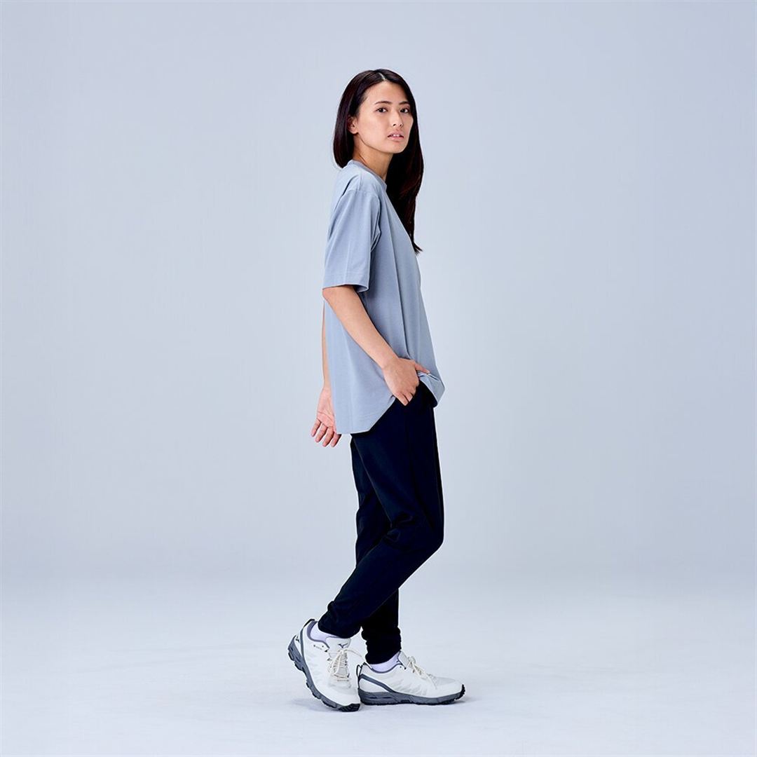 ハイストレッチ クルーネック半袖シャツ（ワイドシルエット） グレー XL