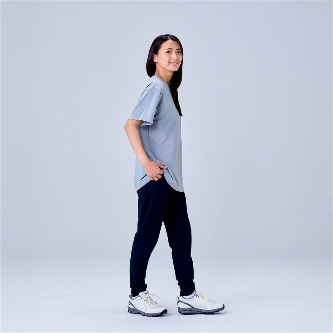ハイストレッチ クルーネック半袖シャツ（レギュラーシルエット） グレー XL
