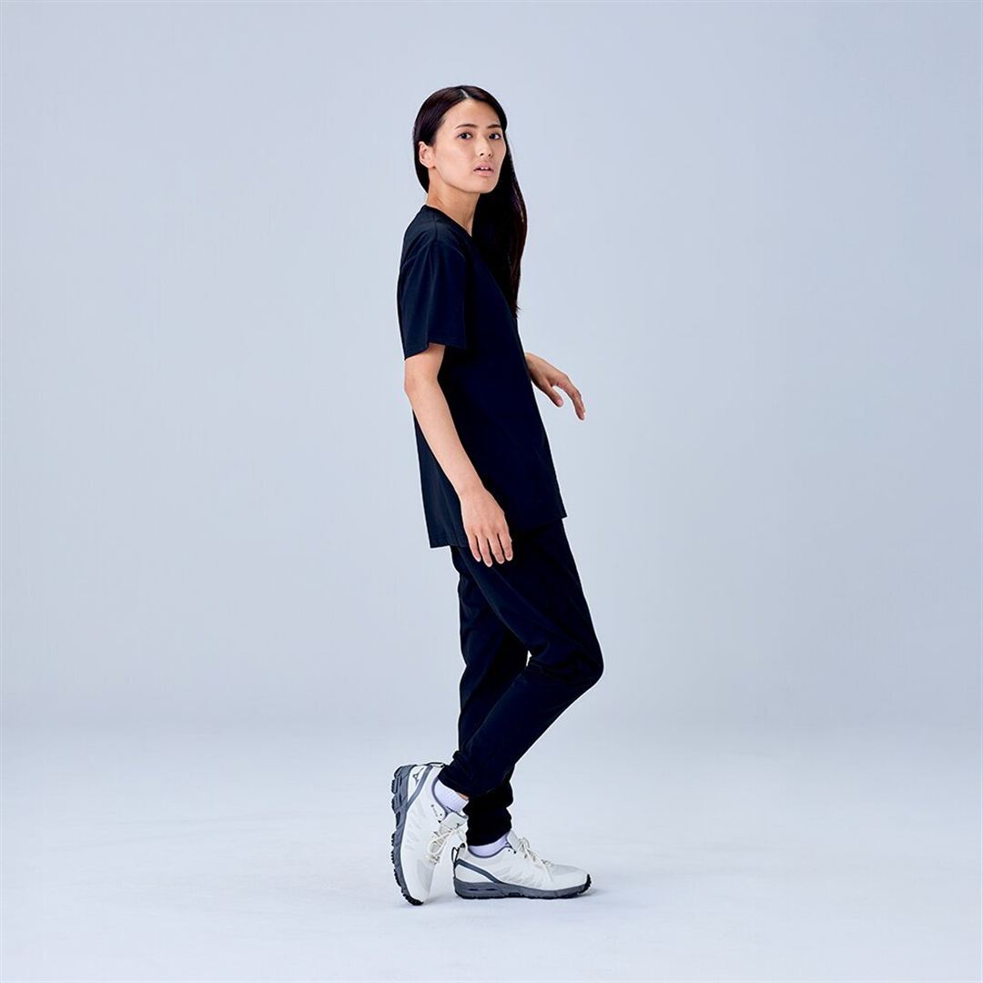 ハイストレッチ クルーネック半袖シャツ（レギュラーシルエット） ブラック XL