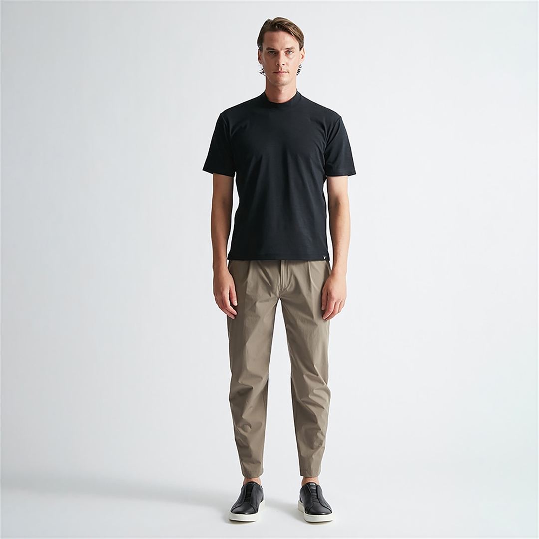 【AOURE】ミズノダイナモーションフィット モックネックTEEショートスリーブ ブラック XL