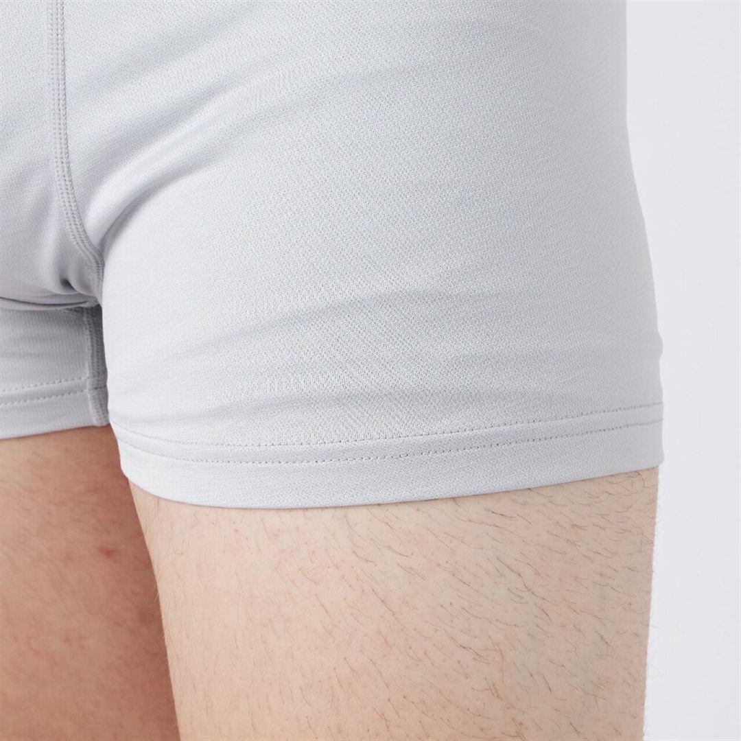 【抗菌防臭／防汚】ミズノプレミア365インナー ピュアハイパーボクサーパンツ(前開き) ベイパーシルバー M