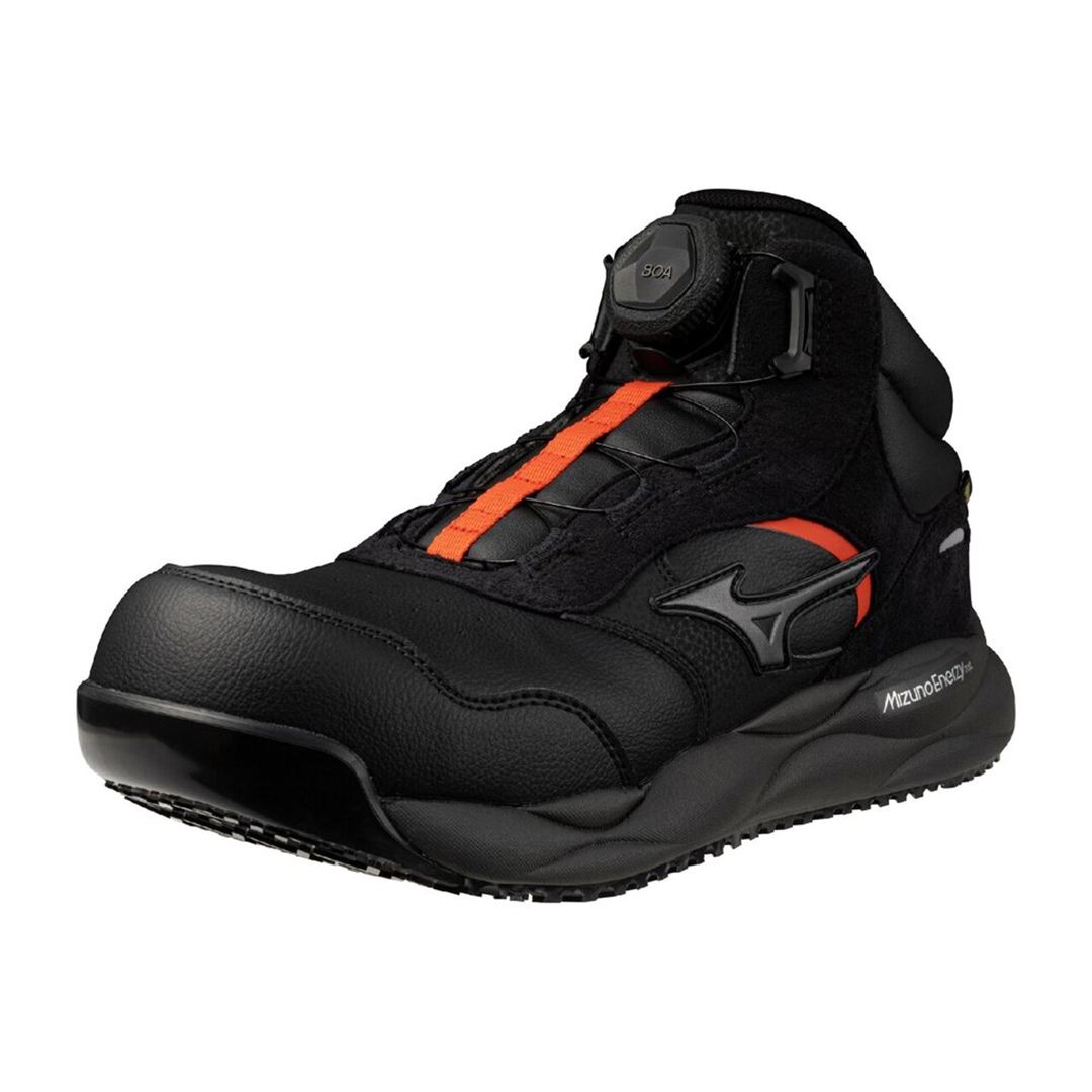 【ミズノ公式オンライン限定】オールマイティHV 73M BOA(ダイヤル／ミッドカット) ブラック×シルバー×レッド 29.0