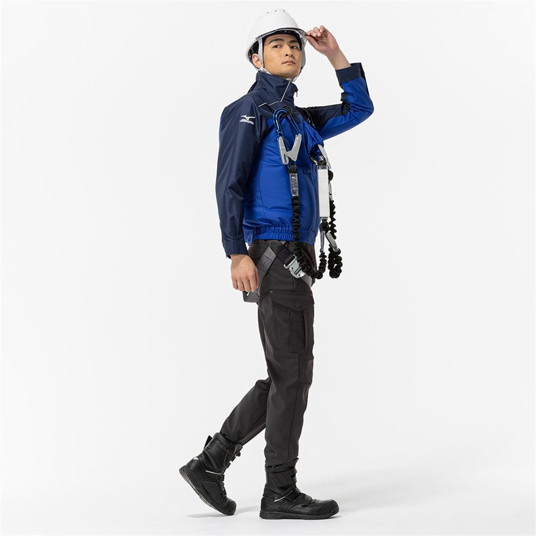 エアリージャケット TOUGH 柱上作業用 フルハーネス型安全帯対応モデル(ファン・バッテリー別売り) ドレスネイビー×サーフブルー S