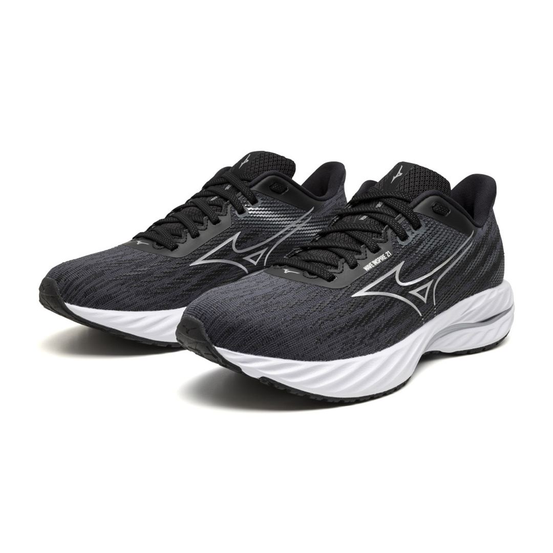【ミズノ直営限定】ウエーブインスパイア21(ランニング) ブラック×シルバー 25.5