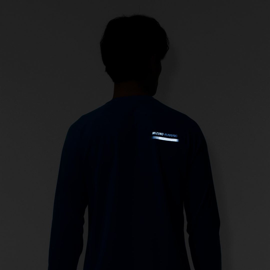 【汗処理／通気】ドライエアロフローTシャツ(長袖) ブルージュエル XL