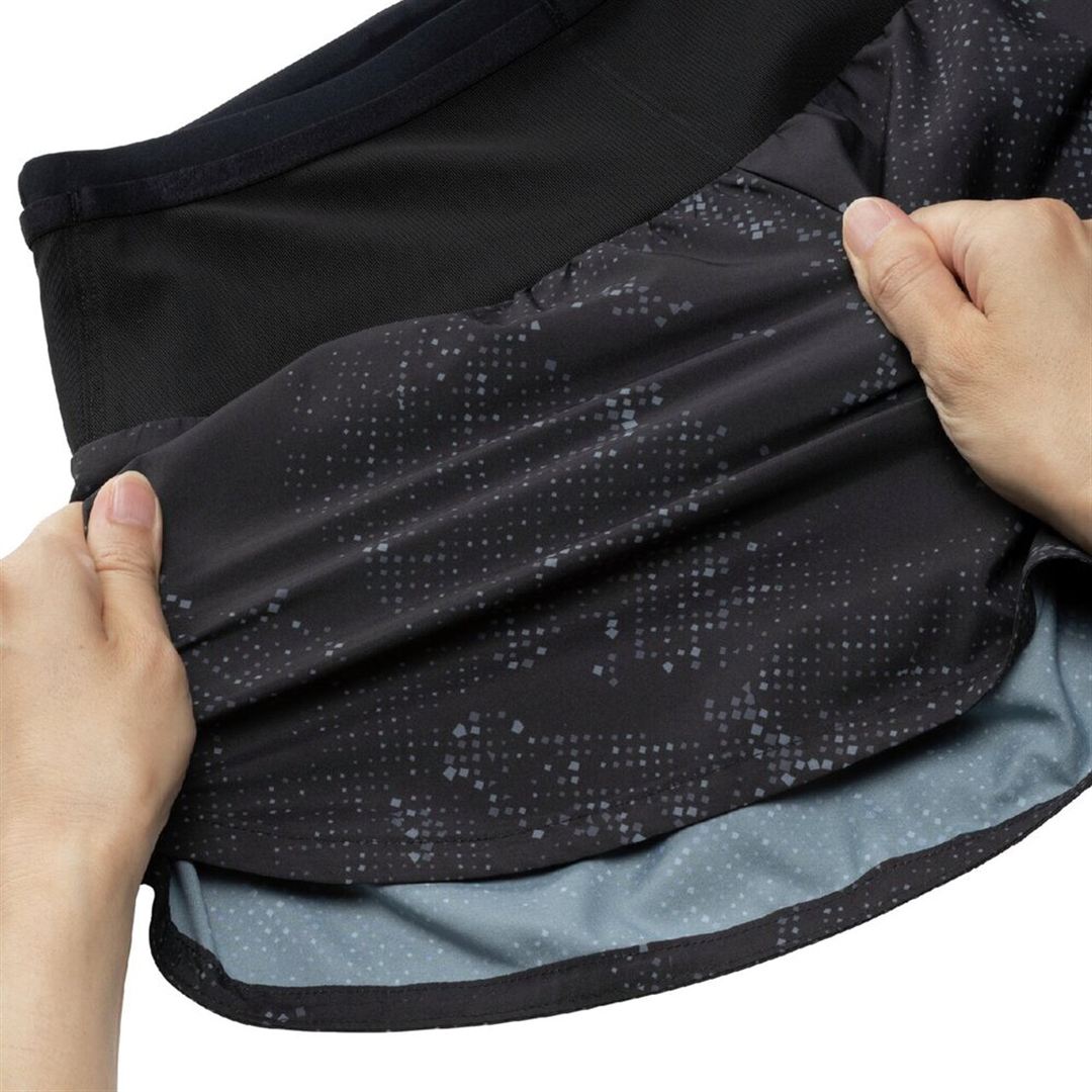 ランニング マルチポケットパンツ グラフィック4インチ ブラック XL