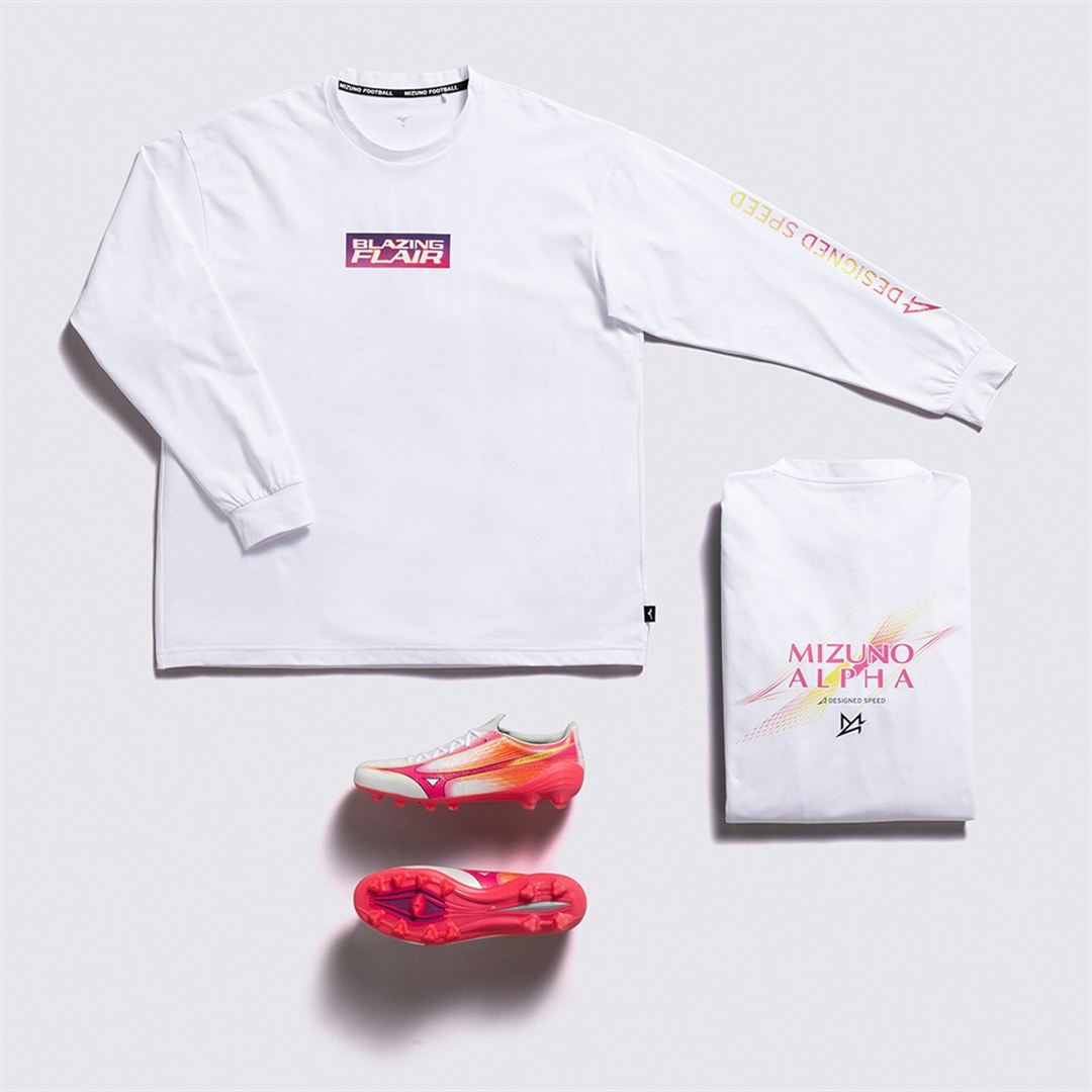 ミズノアルファ プリントTシャツ(長袖) ホワイト XL