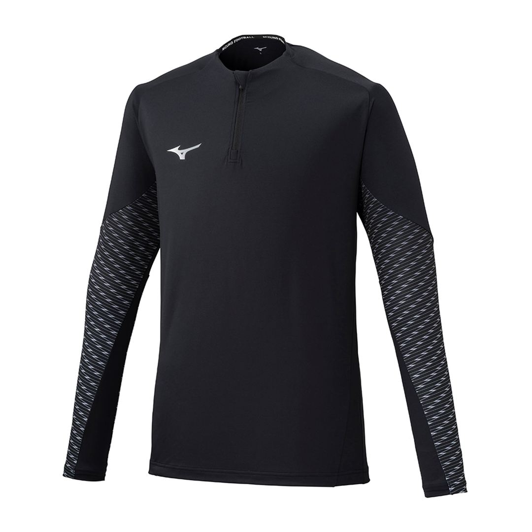 ストレッチフリースシャツ ハーフジップ ブラック XL