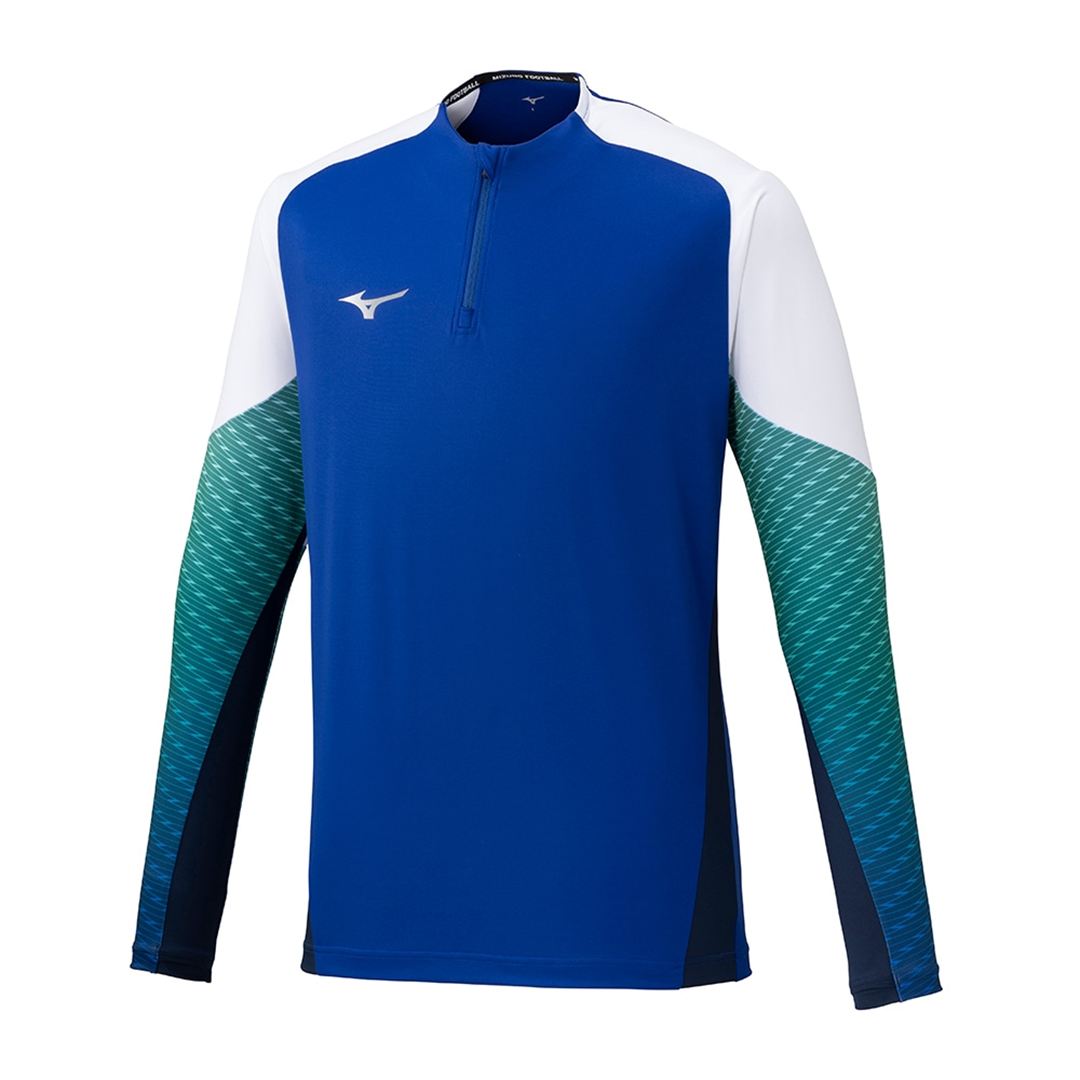 ストレッチフリースシャツ ハーフジップ サーフブルー XL