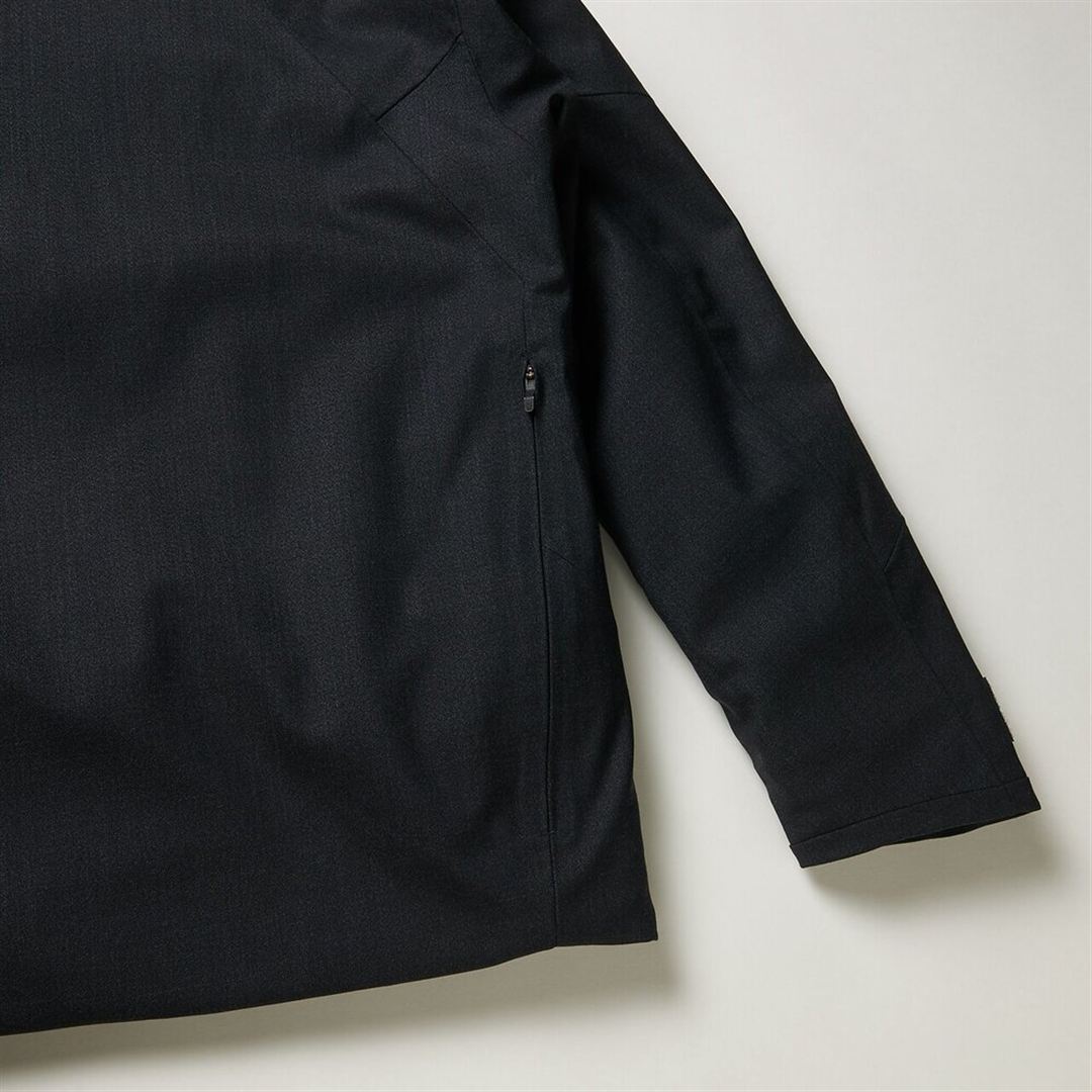 【吸湿発熱】MIYUKI WOOL テックフィルブレスサーモブラックプレミアムパーカー ブラック S
