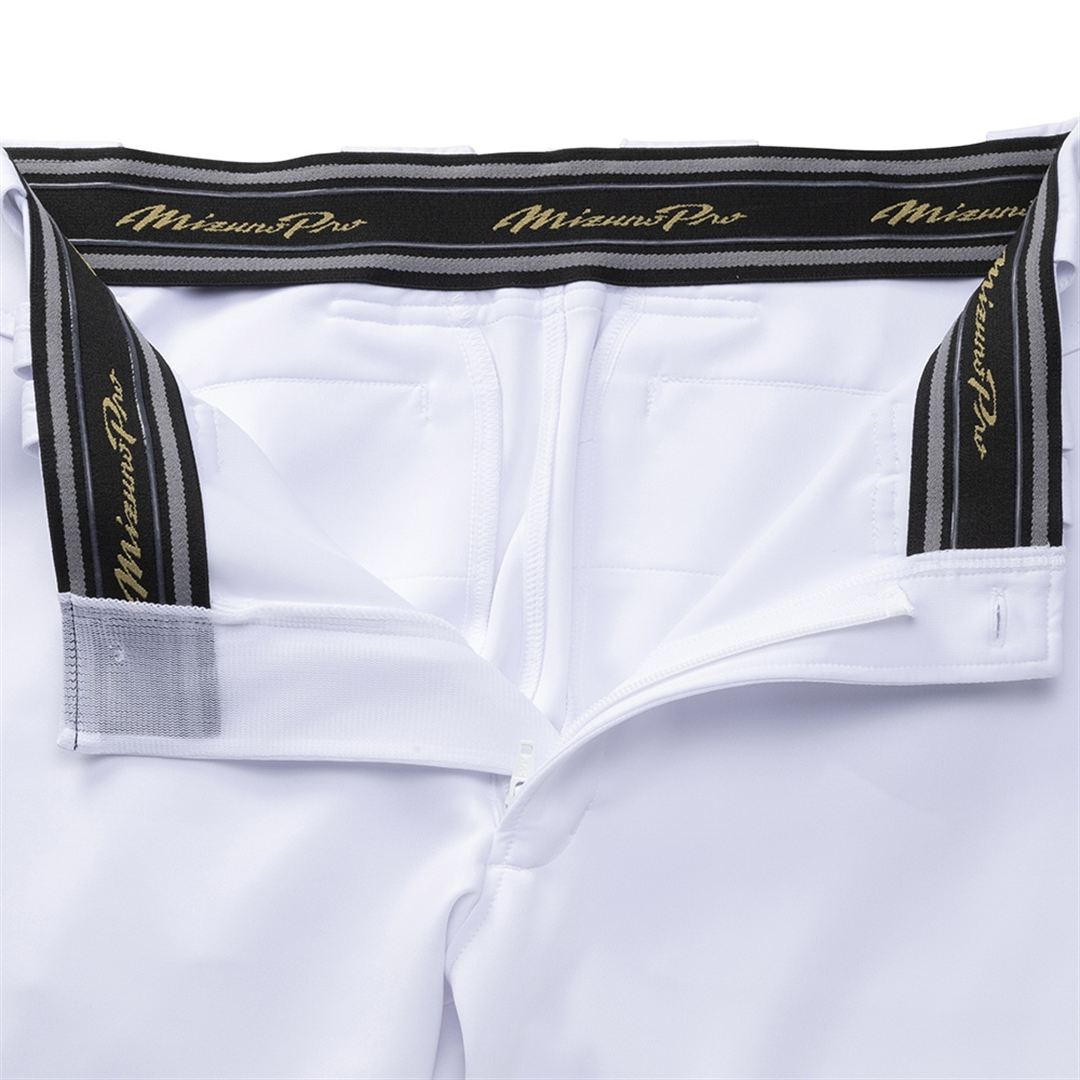 【ミズノ直営限定／ミズノプロ】強伸 ストレッチパンツ／ストレートフィットタイプ(ワッペン付き) ホワイト S