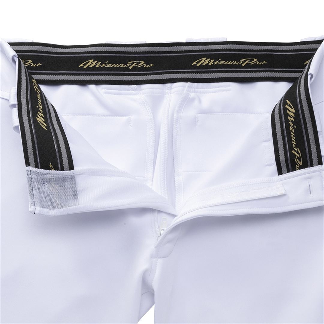 【ミズノ直営限定／ミズノプロ】強伸 ストレッチパンツ／ショートフィットタイプ(ワッペン付き) ホワイト S