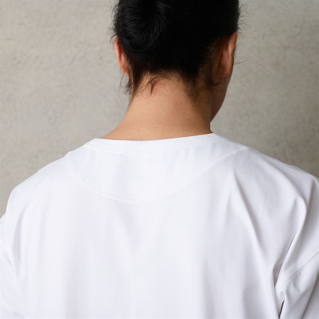 【ニコライ バーグマン】グラフィックTシャツ ホワイト×ブルー S