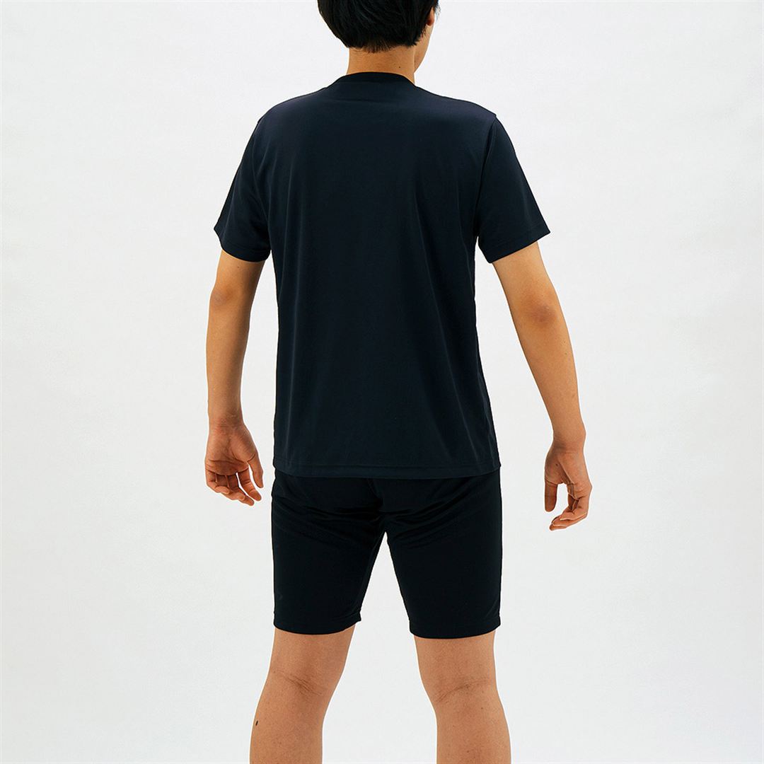 ナビドライTシャツ(半袖／丸首) ブラック×ホワイト 4XL