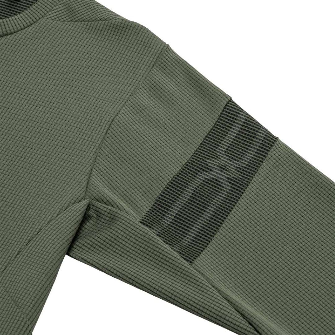 【汗処理／通気】ドライエアロフローTシャツ(長袖) ダークカーキ S
