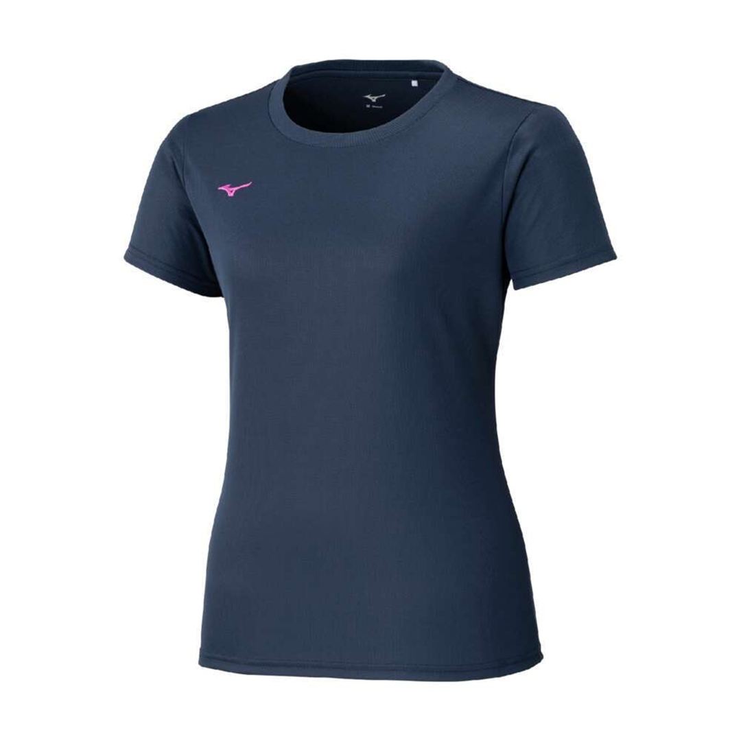 ナビドライTシャツ(半袖／丸首) ドレスネイビー×マゼンタ S