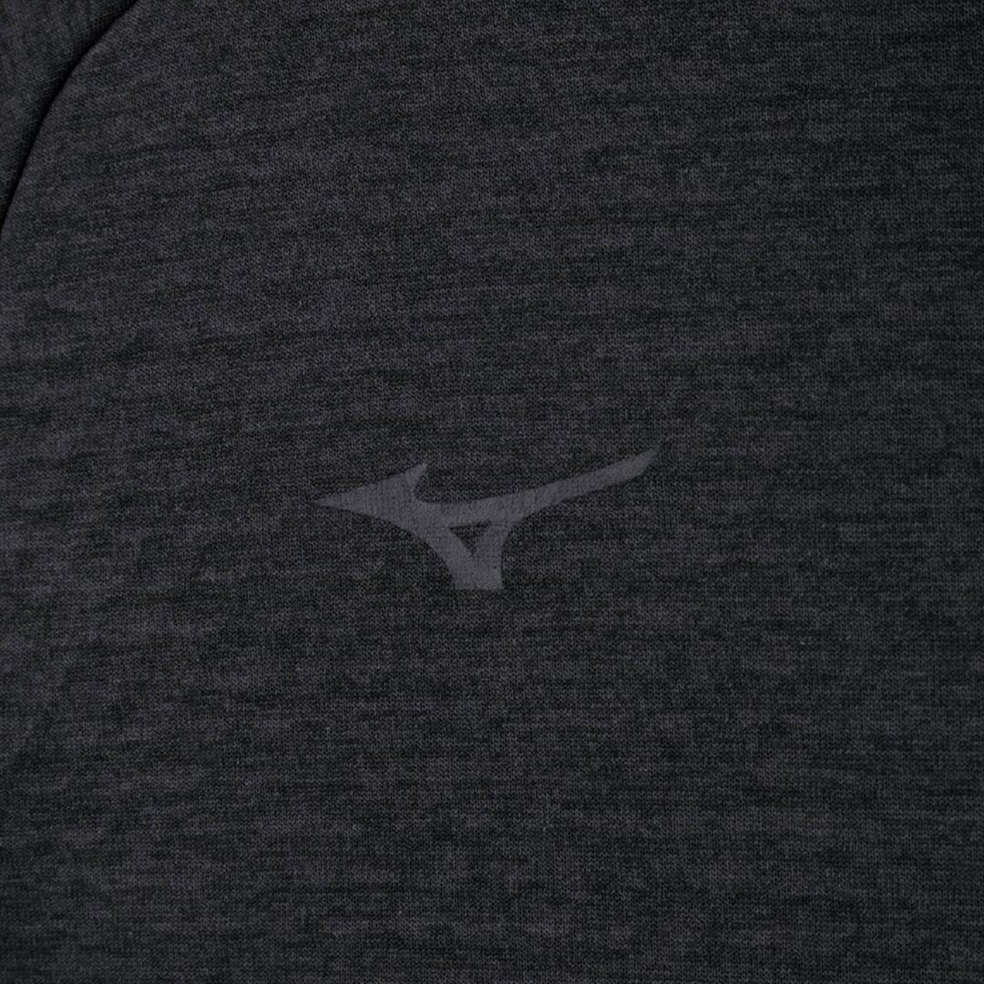 ストレッチフリースハイネックTシャツ(長袖) ブラック杢 S