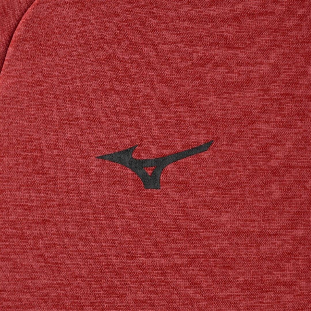 ストレッチフリースハイネックTシャツ(長袖) ワインレッド杢 XL
