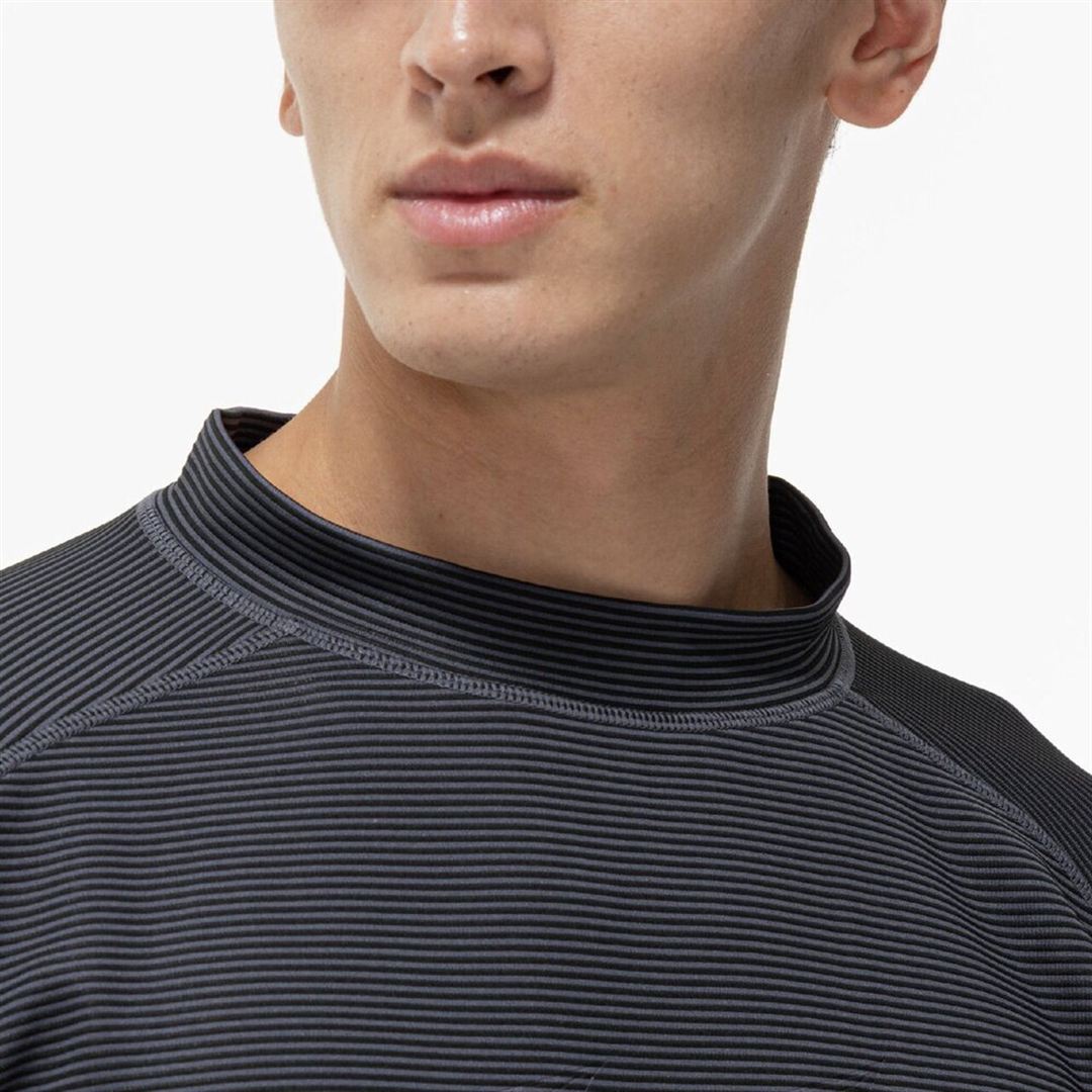 ストレッチボーダーTシャツ ブラック XS