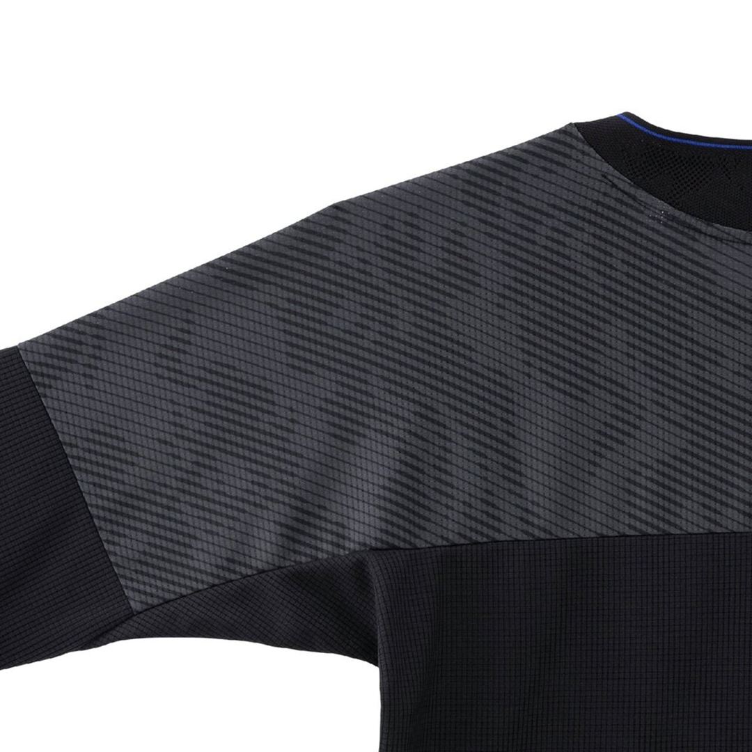 【汗処理／通気】ドライエアロフローTシャツ(長袖) ブラック S