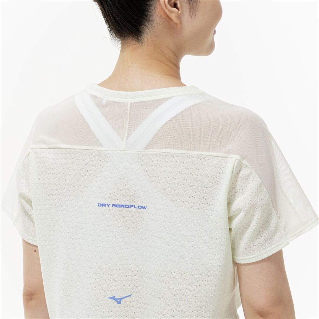 【汗処理／通気】ドライエアロフロージャカードクロップドTシャツ ソフトサンドイエロー S