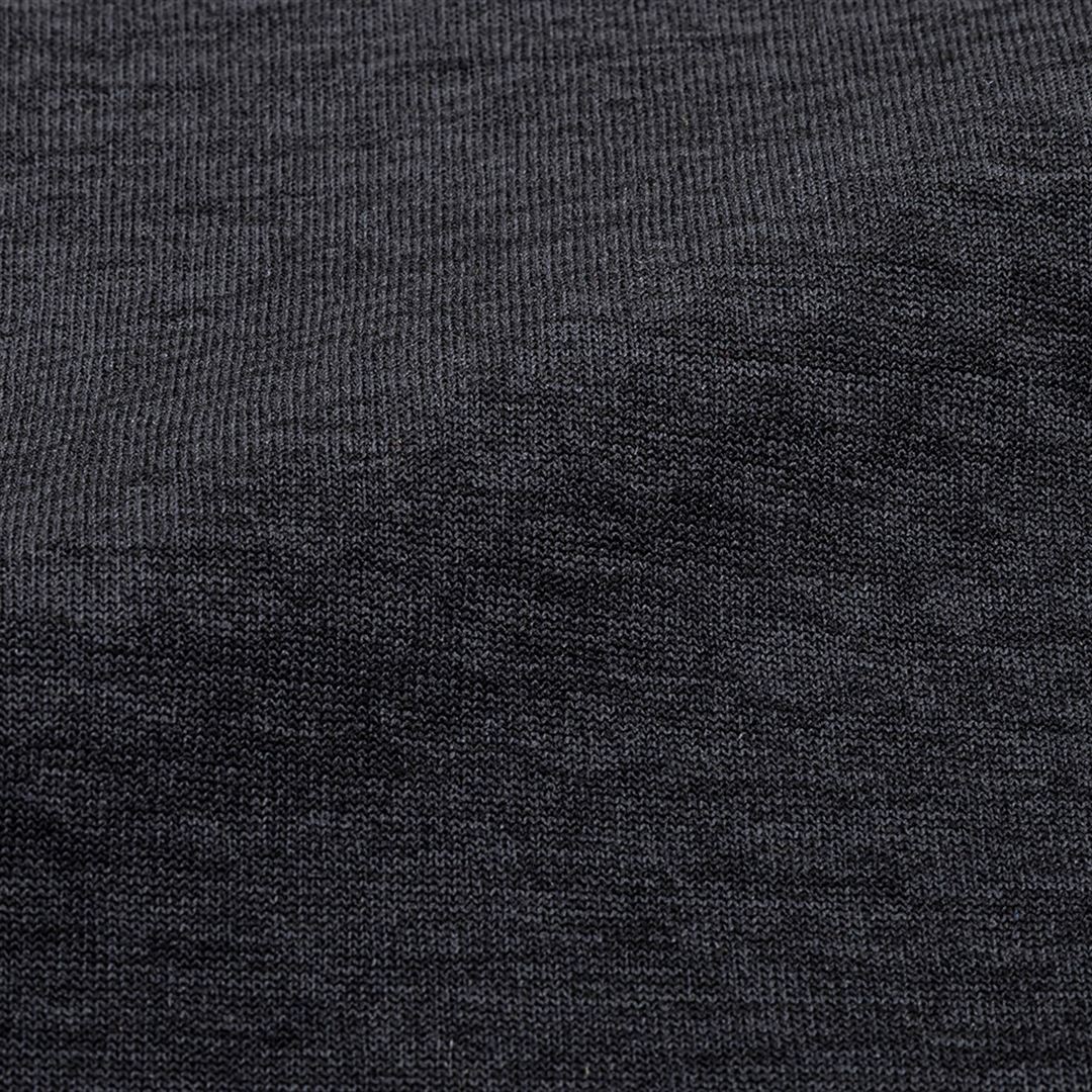 ストレッチフリースハイネックTシャツ(長袖) ブラック杢 XL