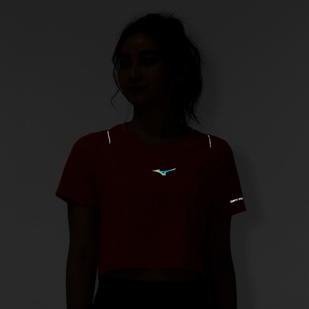 【汗処理／通気】ドライエアロフロークロップドTシャツ サンストーンオレンジ XL
