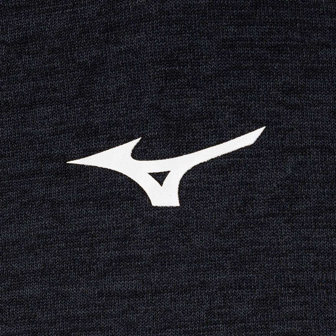 ストレッチフリースハーフジップTシャツ(長袖) ブラック杢 XL