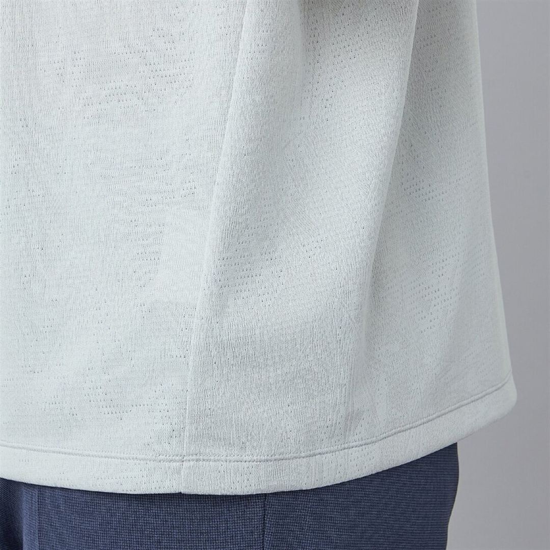 ネクスライト半袖モックネックシャツ グレー 2XL