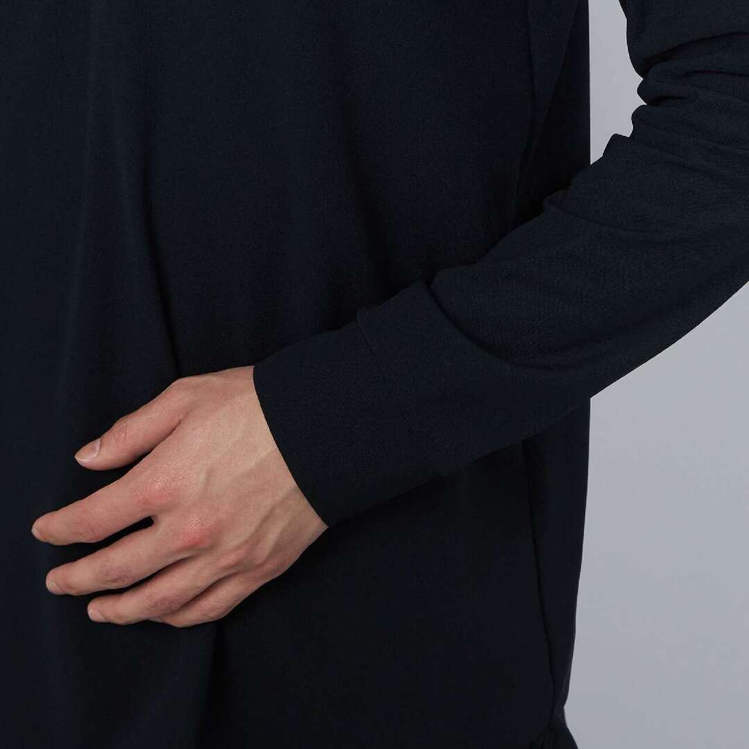 ロングスリーブハーフジップシャツ ブラック XL