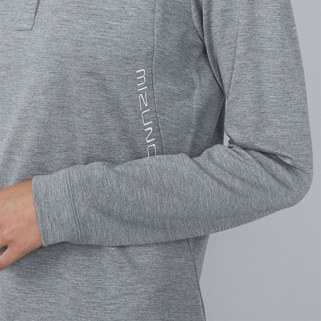 ヘザーストレッチ長袖シャツ グレー XL