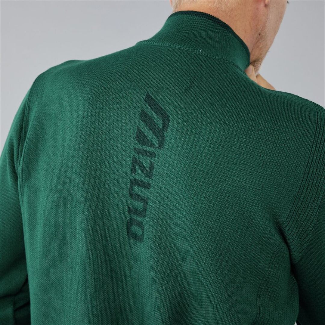 MIZUNOハーフジップアップセーター ダークグリーン M