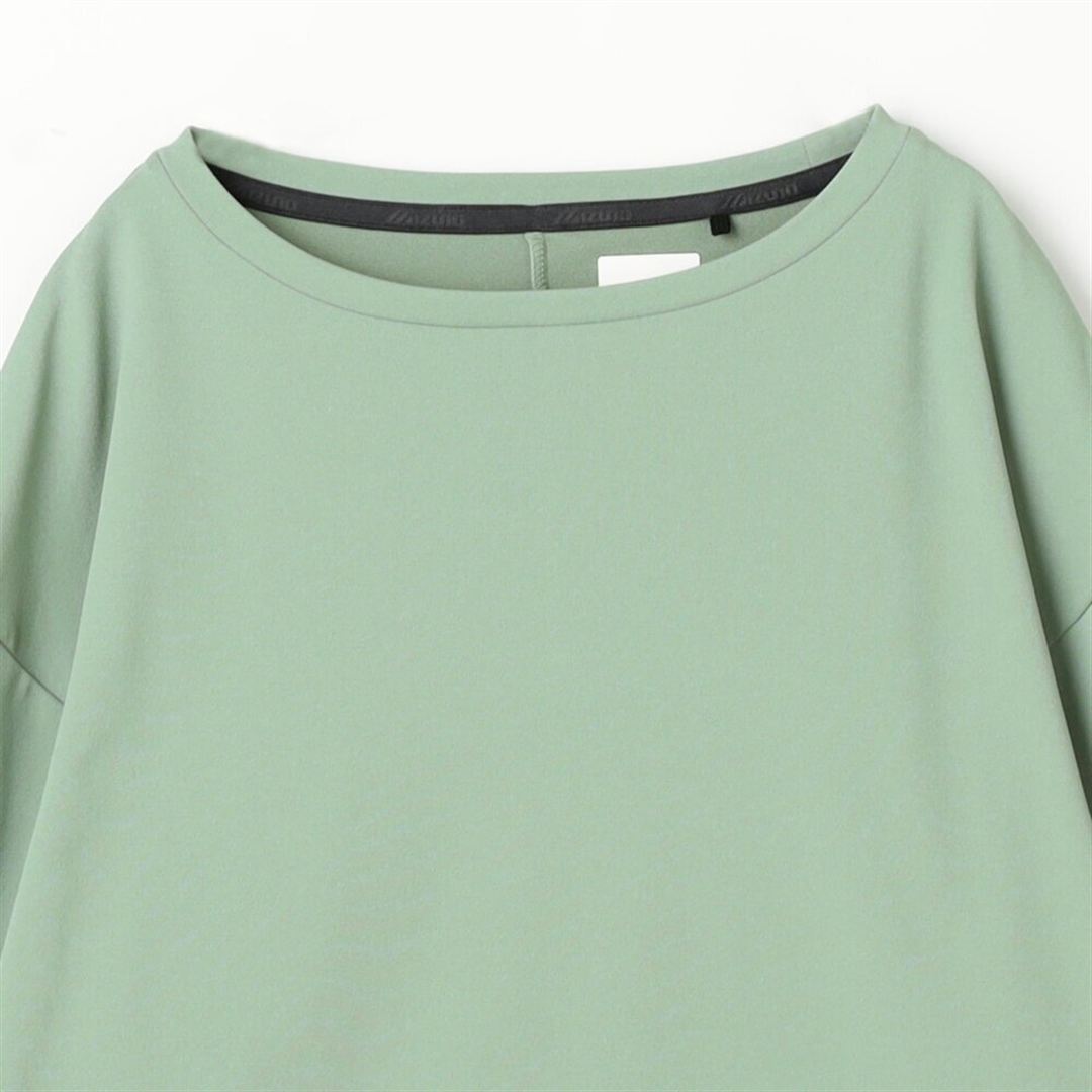 【ミズノ直営限定】アンチスウェット ボートネック長袖Tシャツ アイスバーググリーン XL