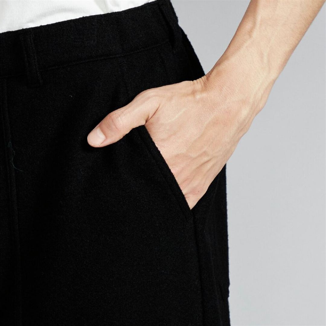 【吸湿発熱】ブレスサーモコンプレッションウールニットパンツ ブラック M