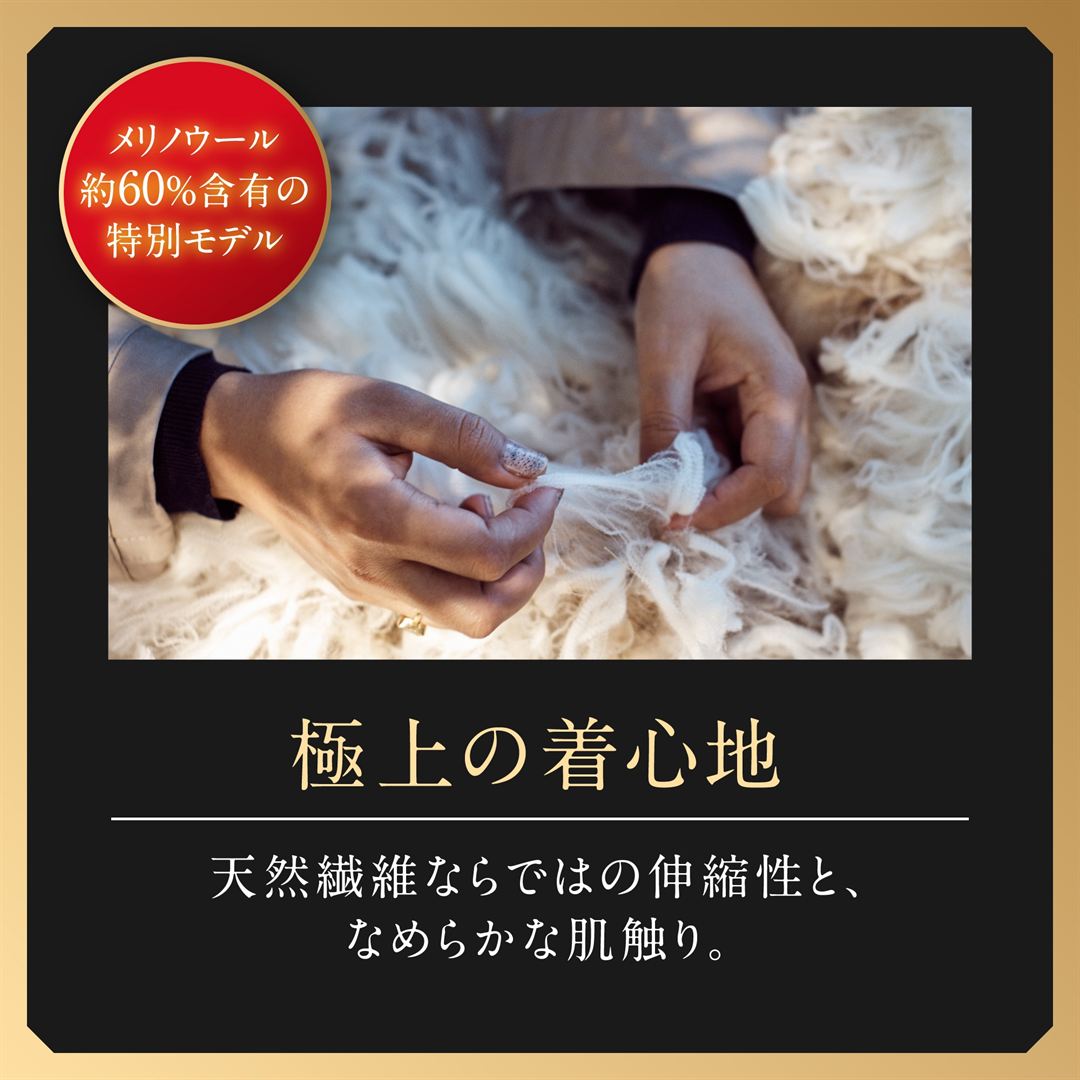 【吸湿発熱】ブレスサーモアンダーウエア 厚手ウール for 極寒 クルーネック長袖シャツ ブラック S